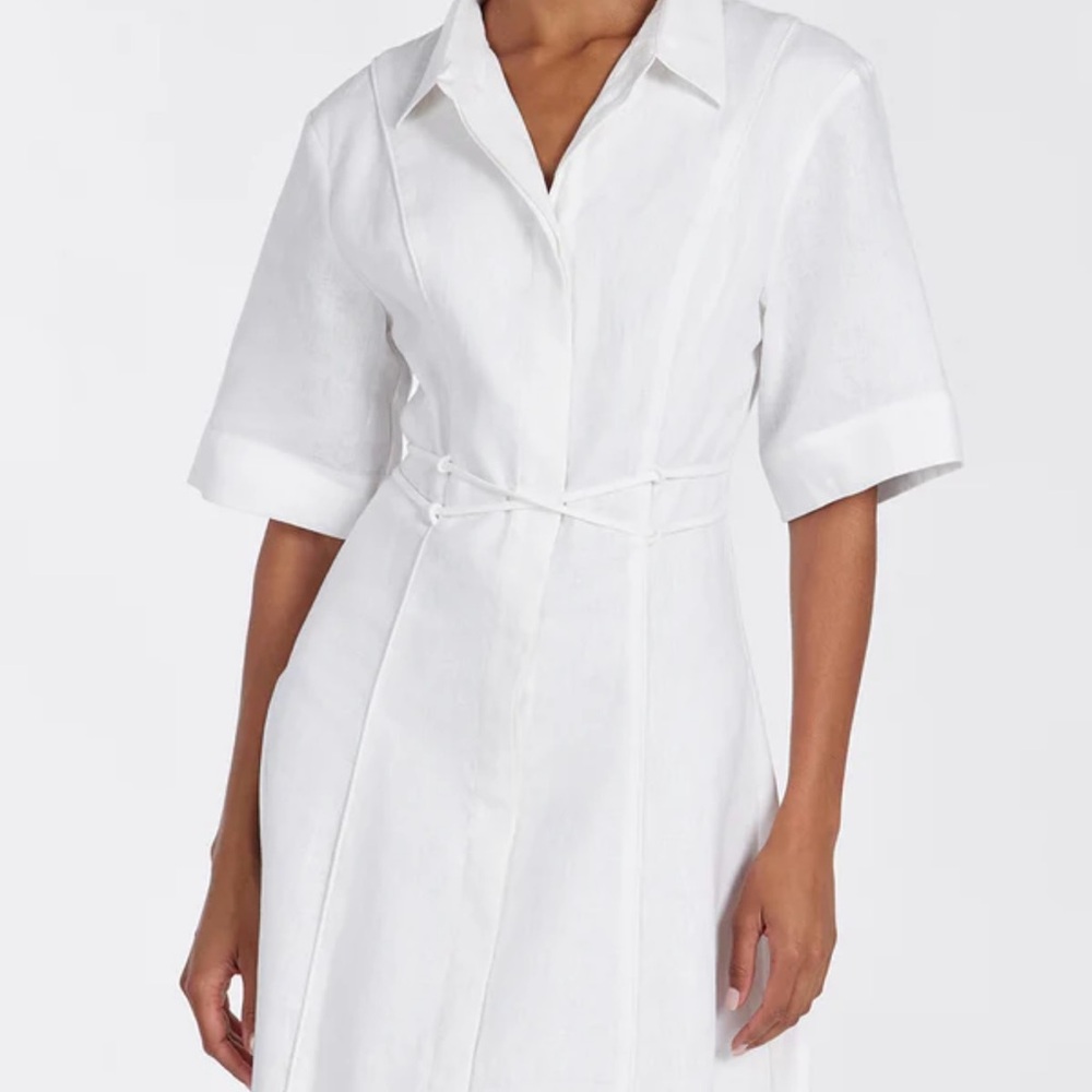 DISSH NWT Astrid White Linen Midi Dress - Picture 2 of 7